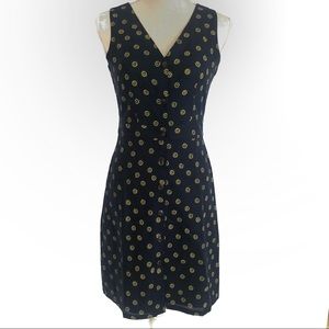 J. Crew Daisy Print  V Neck Button Front Dress